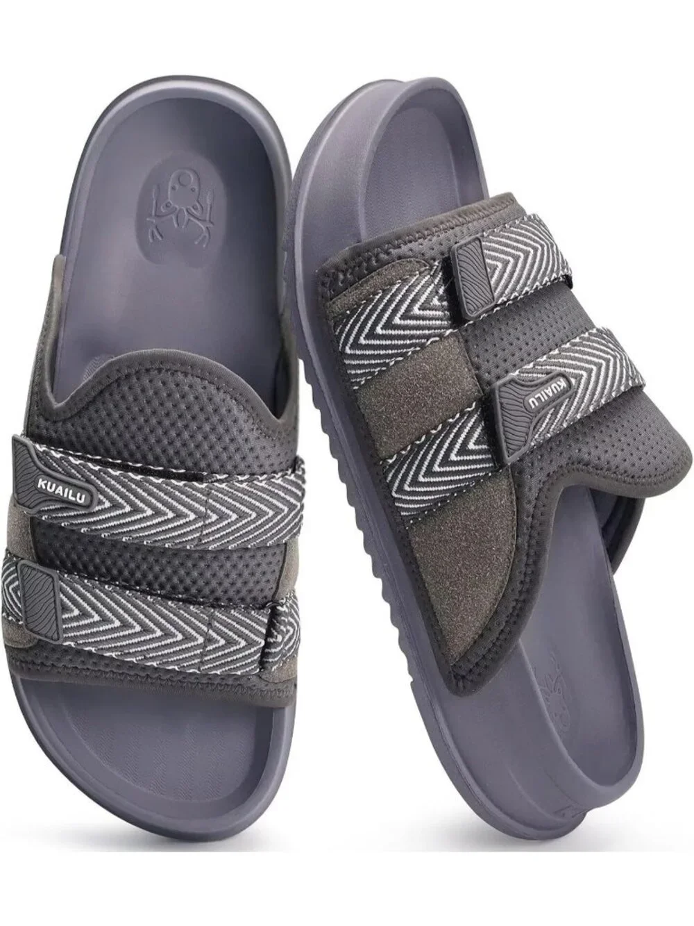 Mens Dark Grey Orthotic Arch Support Fabric Ultra Soft Comfort Fit Slipper Shoes